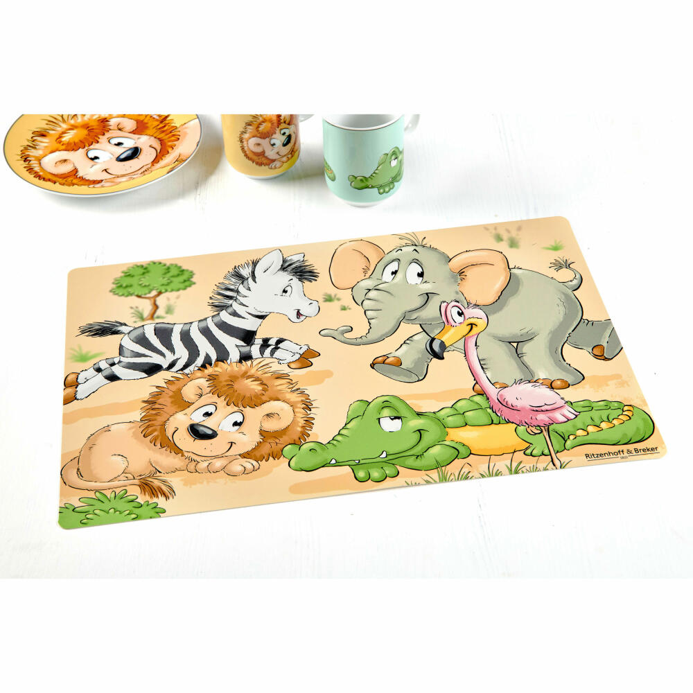 Ritzenhoff & Breker Platzmatte Happy Zoo, Tischmatte, Kunststoff, Bunt, 30 x 45 cm, 316711