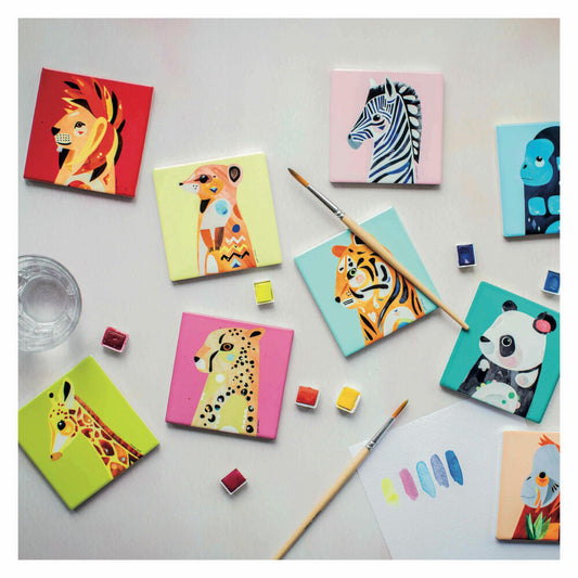 Maxwell & Williams Pete Cromer Untersetzer Lion, Coaster, Keramik, Kork, Bunt, 9.5 x 9.5 cm, DU0223