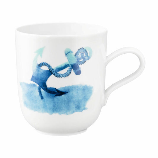 Seltmann Weiden mug with handle, coffee mug, tea cup, cup, porcelain, anchor, 400 ml, 001.769163