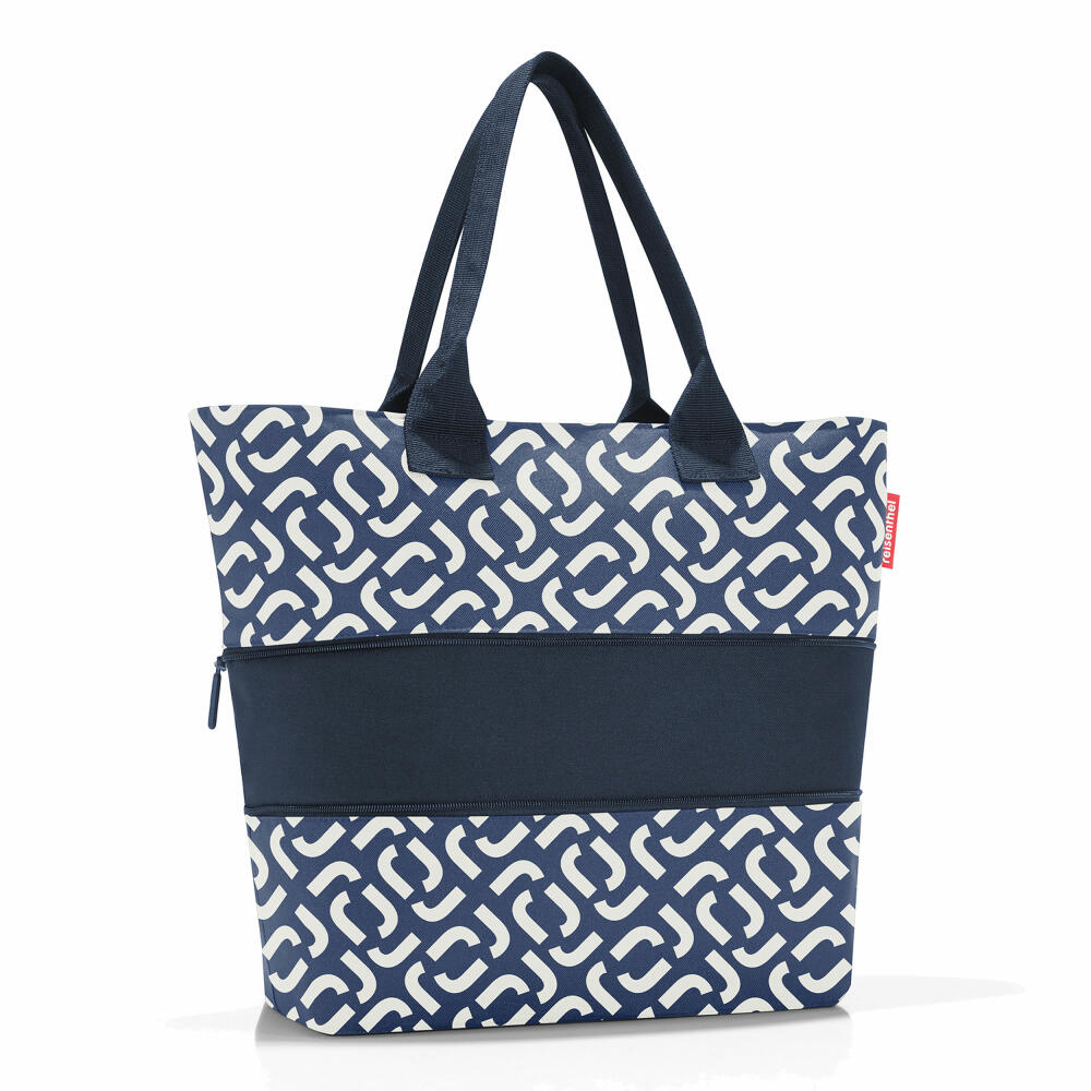 reisenthel shopper e1, shopping bag, carrying bag, bag, polyester fabric, Signature Navy, 12 L/18 L, RJ4073