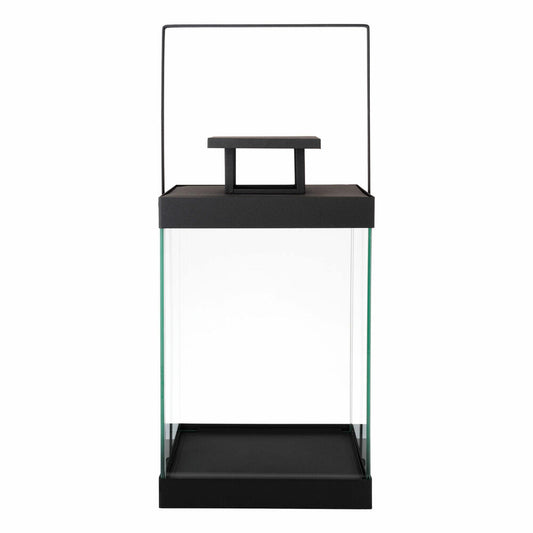 Blomus Laterne FINCA, Indoor-Laterne, mittel, Windlicht, Glas, Stahl pulverbeschichtet, Schwarz, 36.5 cm, 63687
