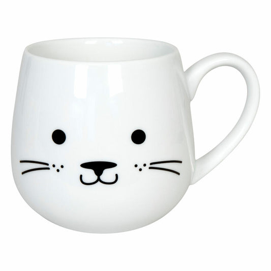 Könitz Kuschelbecher Cuddle Animals - Cat, Kaffeebecher, Porzellan, weiß, 400 ml, 11 1 143 2707