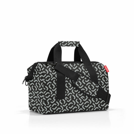 reisenthel allrounder M, Reisetasche, Sporttasche, Schultertasche, Doktortasche, Tasche, Polyestergewebe, Signature Black, 18 L, MS7054