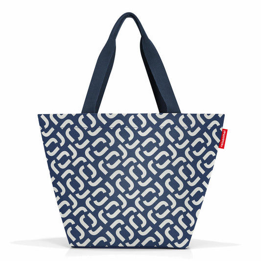 reisenthel shopper M, bag, shopping bag, carrying bag, polyester fabric, Signature Navy, 15 L, ZS4073