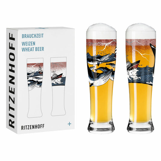 Ritzenhoff wheat beer glass set of 2, Custom Time 006, Dario Fisher, glass, 646 ml, 3481006