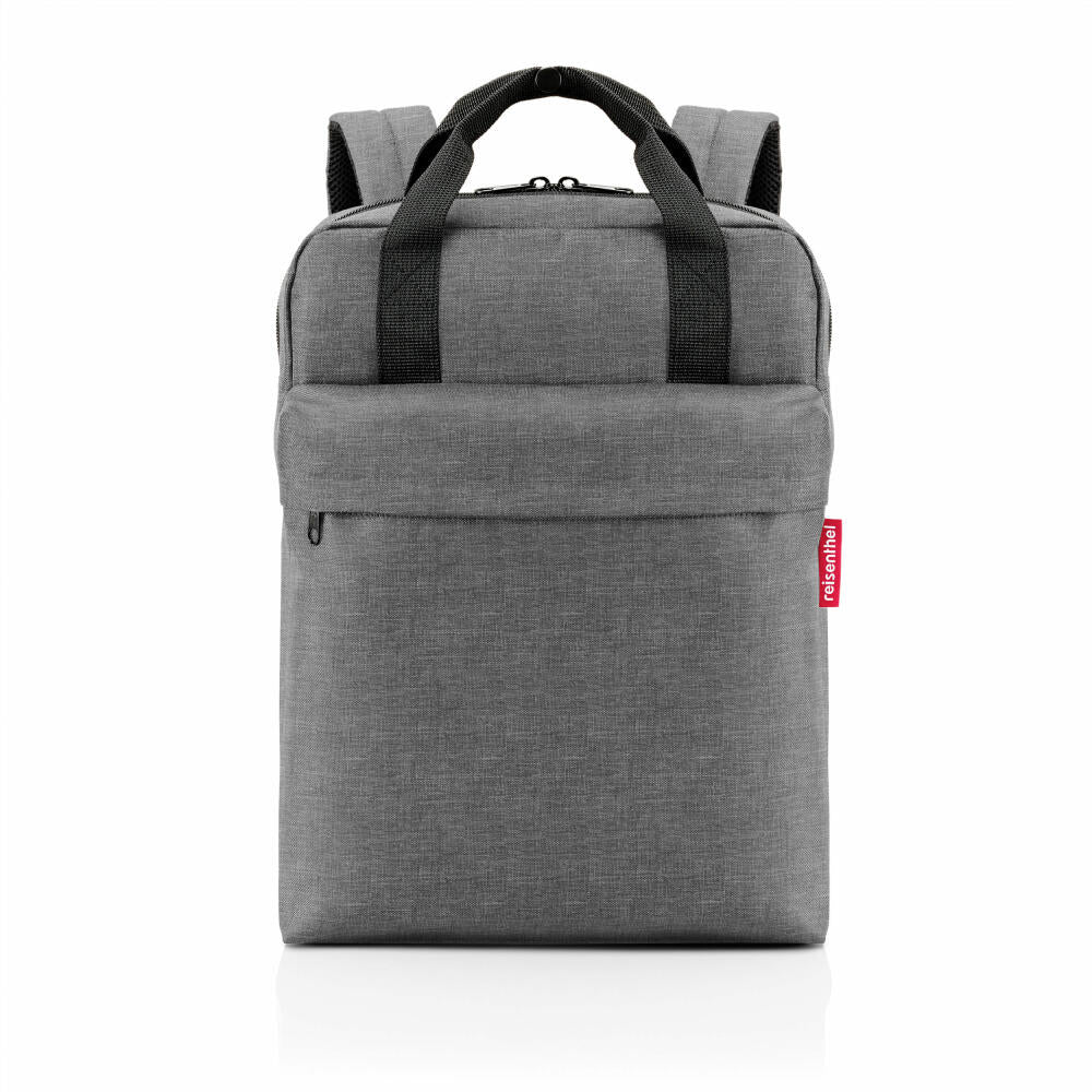 reisenthel allday backpack M, backpack, leisure backpack, hand luggage bag, Twist Silver, 15 L, EJ7052