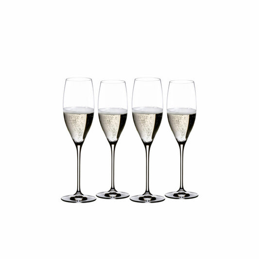 Riedel Vinum Champagner Glas, 4er Set, Champagnerglas, Sektglas, Sekt Gläser, hochwertiges Glas, 230 ml, 5416/48-1
