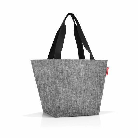 reisenthel shopper M, shopping bag, carrying bag, shoulder bag, bag, polyester fabric, Twist Silver, 15 L, ZS7052