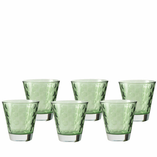 Leonardo Optic Whiskeybecher 6er Set, Whiskey, Whisky Glas, Tumbler, Glas, Verde, 140 ml, 17994