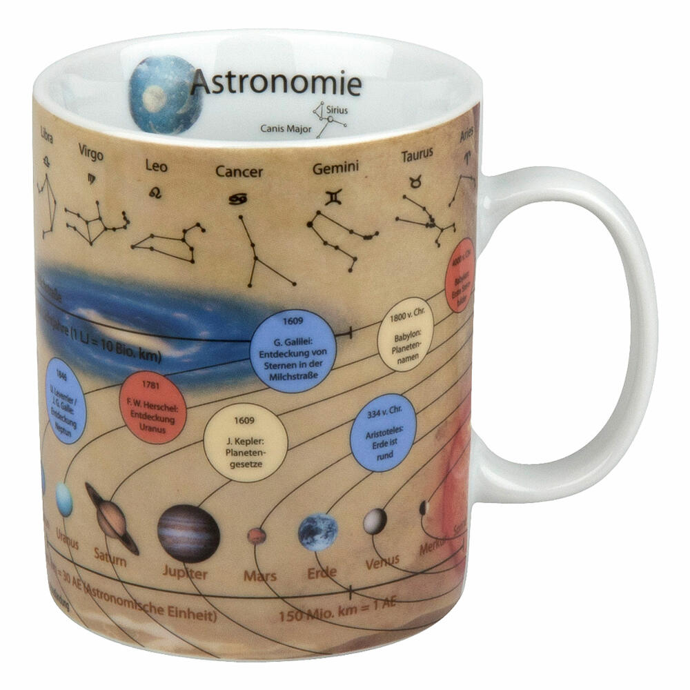 Könitz Wissensbecher Becher Astronomie, Kaffeebecher, Teetasse, Tasse, Porzellan, 460ml, 1113301623