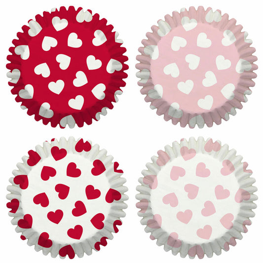 Birkmann Papierbackförmchen, 100 Stück, Backförmchen, Muffinbackform, Muffinform, Herzen, Ø 7 cm, 444904