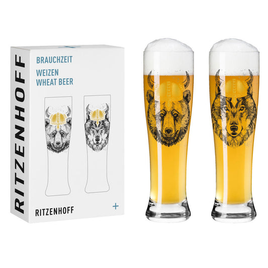 Ritzenhoff Weizenbierglas 2er Set Brauchzeit 015, 016, Ritzenhoff Design Team, Glas, 646 ml, 3481008