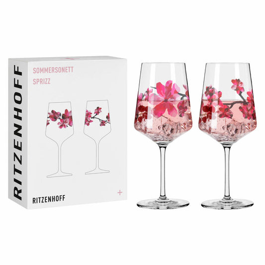 Ritzenhoff aperitif glass set of 2 Sommersonett 011, 012, Ana Vasconcelos, crystal glass, 544 ml, 3461006