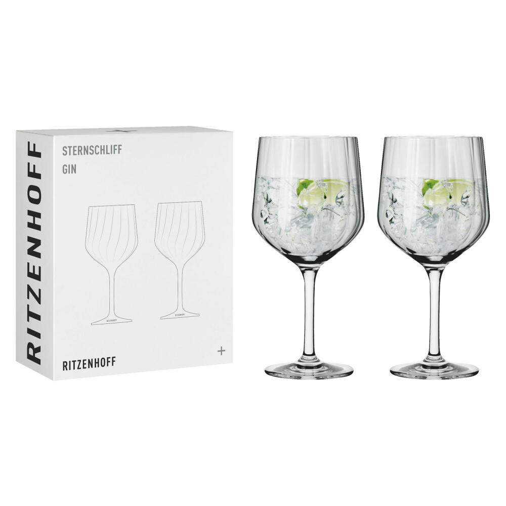 Ritzenhoff Ginglas 2er-Set Sternschliff 002, Kristallglas, 720 ml, 3761001