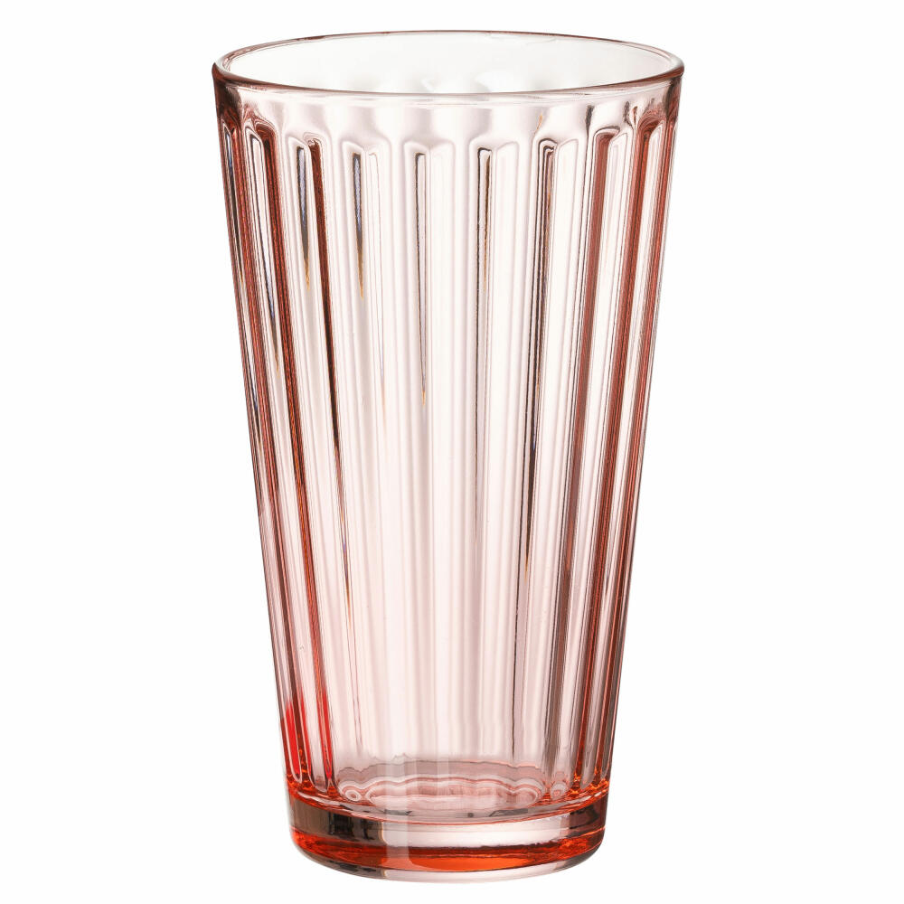 Ritzenhoff & Breker Longdrinkglas Lawe, Becher, Trinkglas, Glas, Rosa, 400 ml, 164459