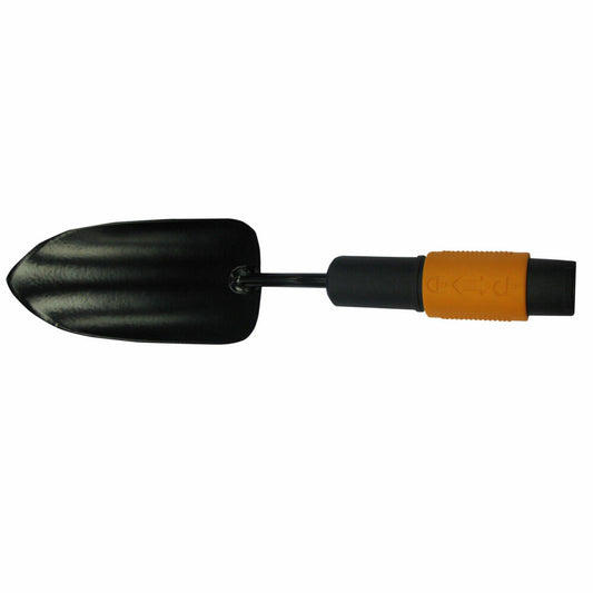 Fiskars QuikFit flower trowel, flower trowel, garden shovel, tool head, garden accessories, steel, black / orange, 7.5 cm, 1000730