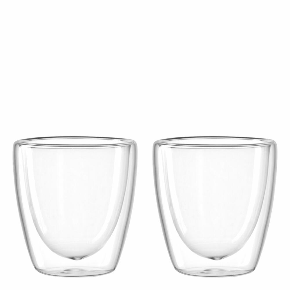 Leonardo Cup Duo, set of 2, tea cup, tea mug, coffee cup, double-walled, borosilicate glass, clear, 40 ml, 053059