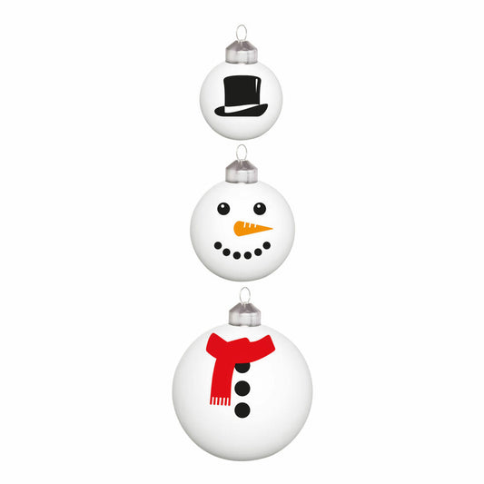 Donkey Products Frosty Christmas tree ball set, 3 pieces, Christmas tree balls, Christmas tree balls, snowman, 300993