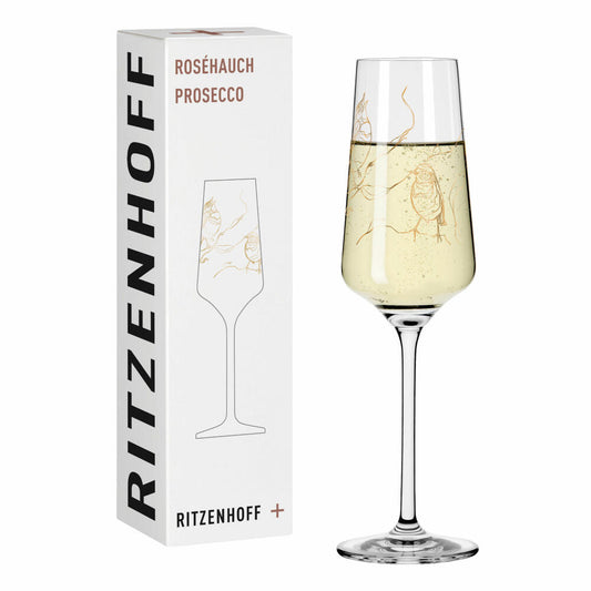 Ritzenhoff Prosecco glass Roséhauch Prosecco 001, champagne glass, Marvin Benzoni, crystal glass, 233 ml, 3448001