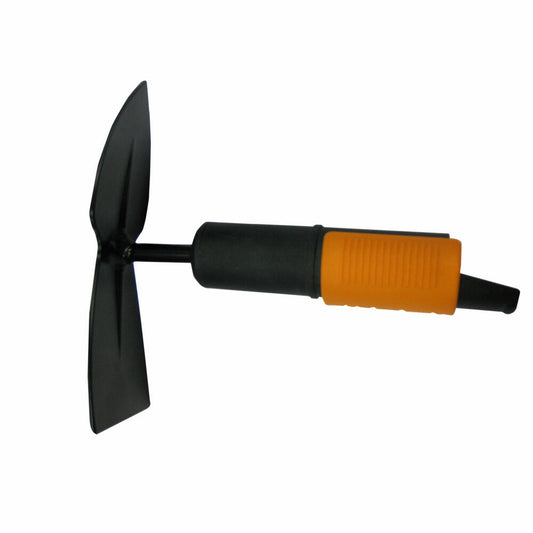 Fiskars QuikFit Doppelhacke Spitz, Einstecher, Werkzeugkopf, Gartenzubehör, Stahl, Schwarz / Orange, 5.5 cm, 1000734