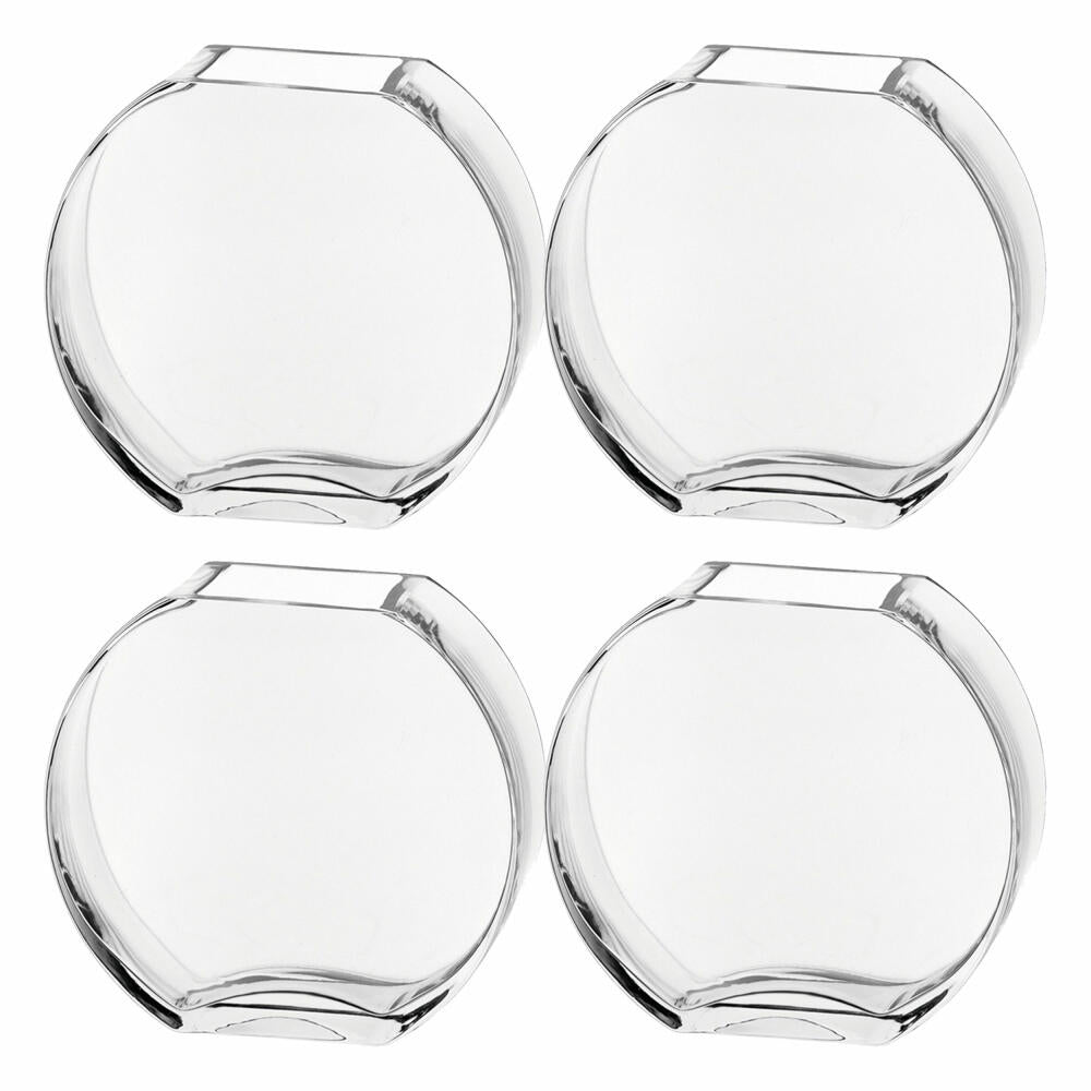 Leonardo Centro Vase Disc, set of 4, flower vase, glass vase, table vase, decorative vase, flower pot, glass, 16 cm, 046939