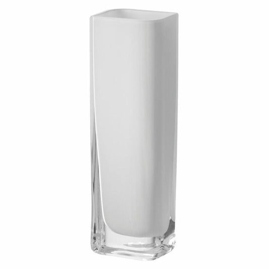 Leonardo Lucca Vase, flower vase, square, glass, 25 x 7.5 cm, white, 65954