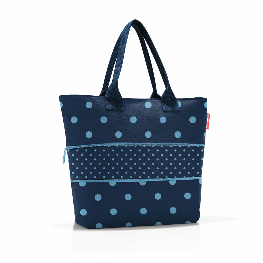 reisenthel shopper e1, shopping bag, carrying bag, bag, polyester fabric, Mixed Dots Blue, 12 L, RJ4080