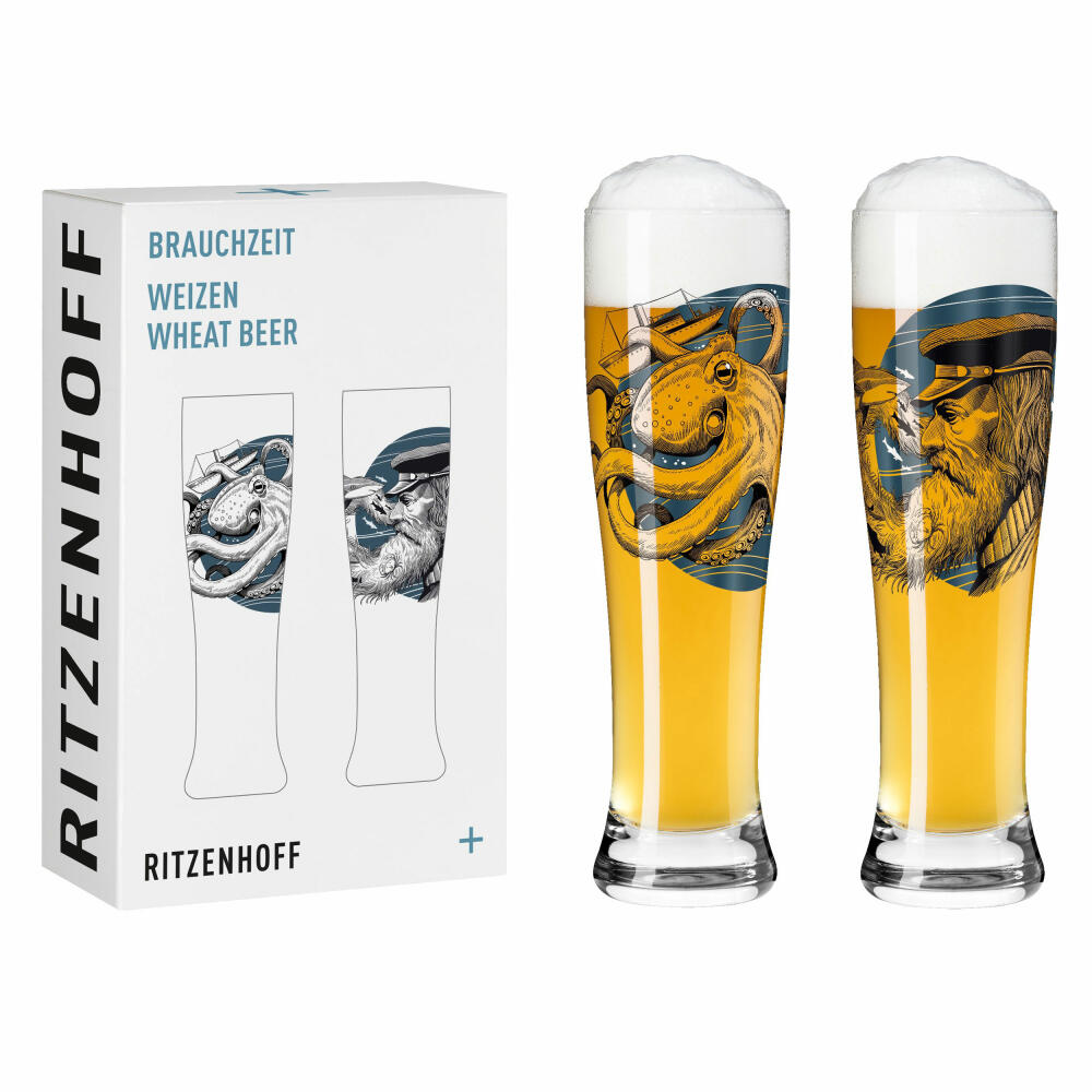 Ritzenhoff wheat beer glass set of 2, Custom Time 005, Philip Harris, glass, 646 ml, 3481005