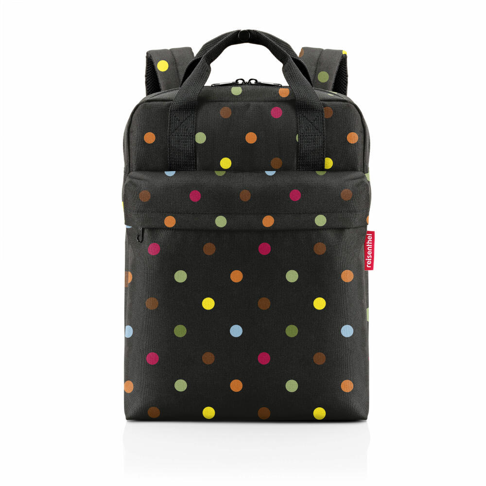 reisenthel allday backpack M, backpack, leisure backpack, hand luggage bag, Dots, 15 L, EJ7009