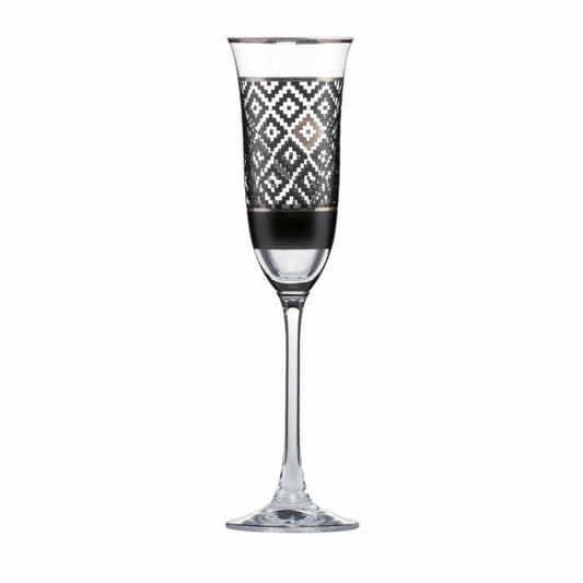 Goebel Château Black and White Diamonds Champagne Glass, Champagne Goblet, Champagne Glass, Champagne Flute, Maja Princess Von Hohenzollern, 27050181