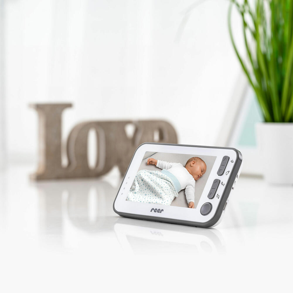 reer BabyCam L, Video Babyphone, Babyfon, Kamera, Farbbildschirm, Reichweite bis 300 m, 80430