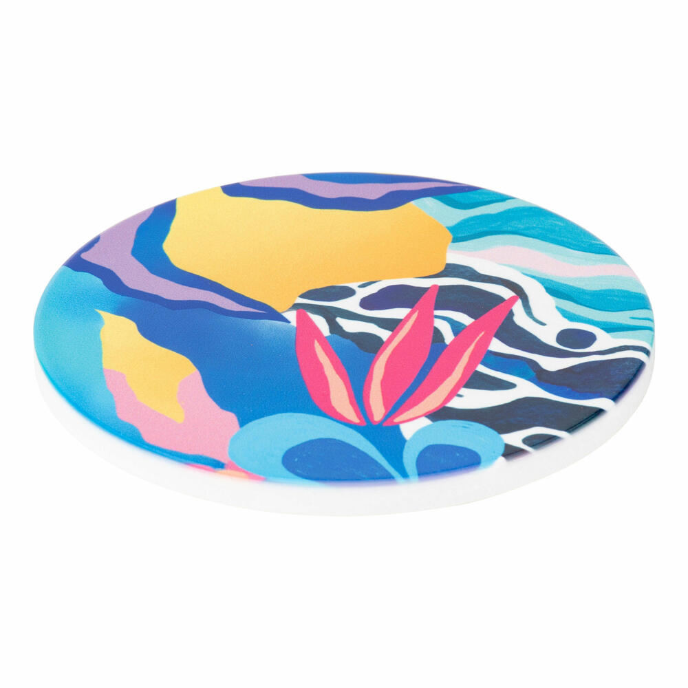 Maxwell &amp; Williams BE FIERCE Ceramic Coaster Blue Amazonia, Coaster, Ceramic / Cork, 10 cm, DU0426