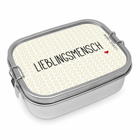 PPD Lieblingmensch Steel Lunch Box, Brotdose, Lunchbox, Vesperdose, 900 ml, 491281