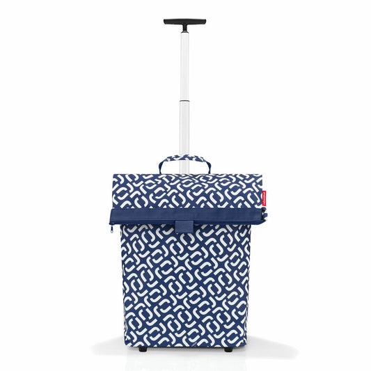 reisenthel trolley M, Einkaufstrolley, Einkaufsroller, Trolley, Einkauftasche, Einkaufswagen, Polyestergewebe, Signature Navy, 43 L, NT4073