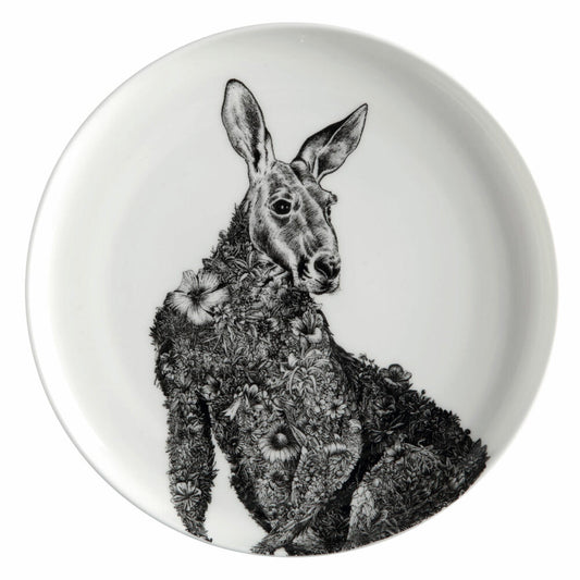 Maxwell &amp; Williams Marini Ferlazzo Plate Kangaroo, Dinner Plate, Premium Ceramic, Black, White, 20 cm, DX0555