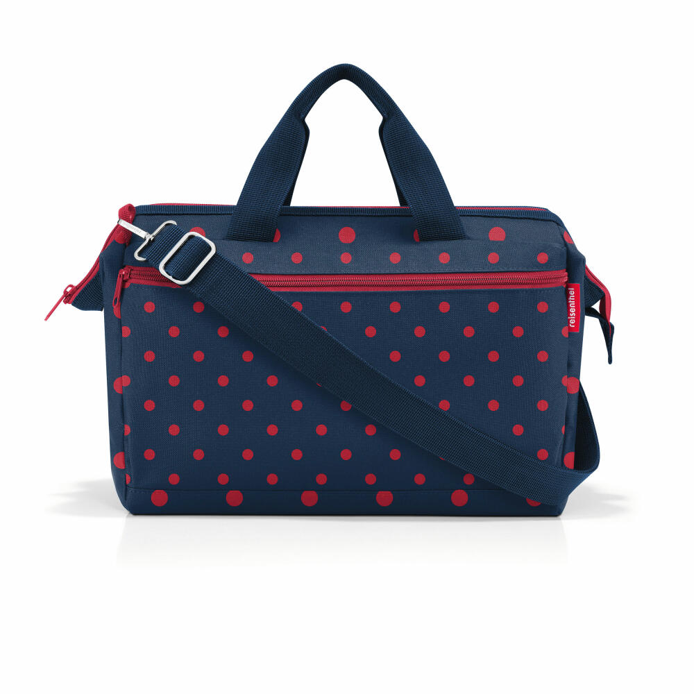 reisenthel allrounder S pocket, Handtasche, Tragetasche, Schultertasche, Tasche, Polyestergewebe, Mixed Dots Red, 11 L, MO3075