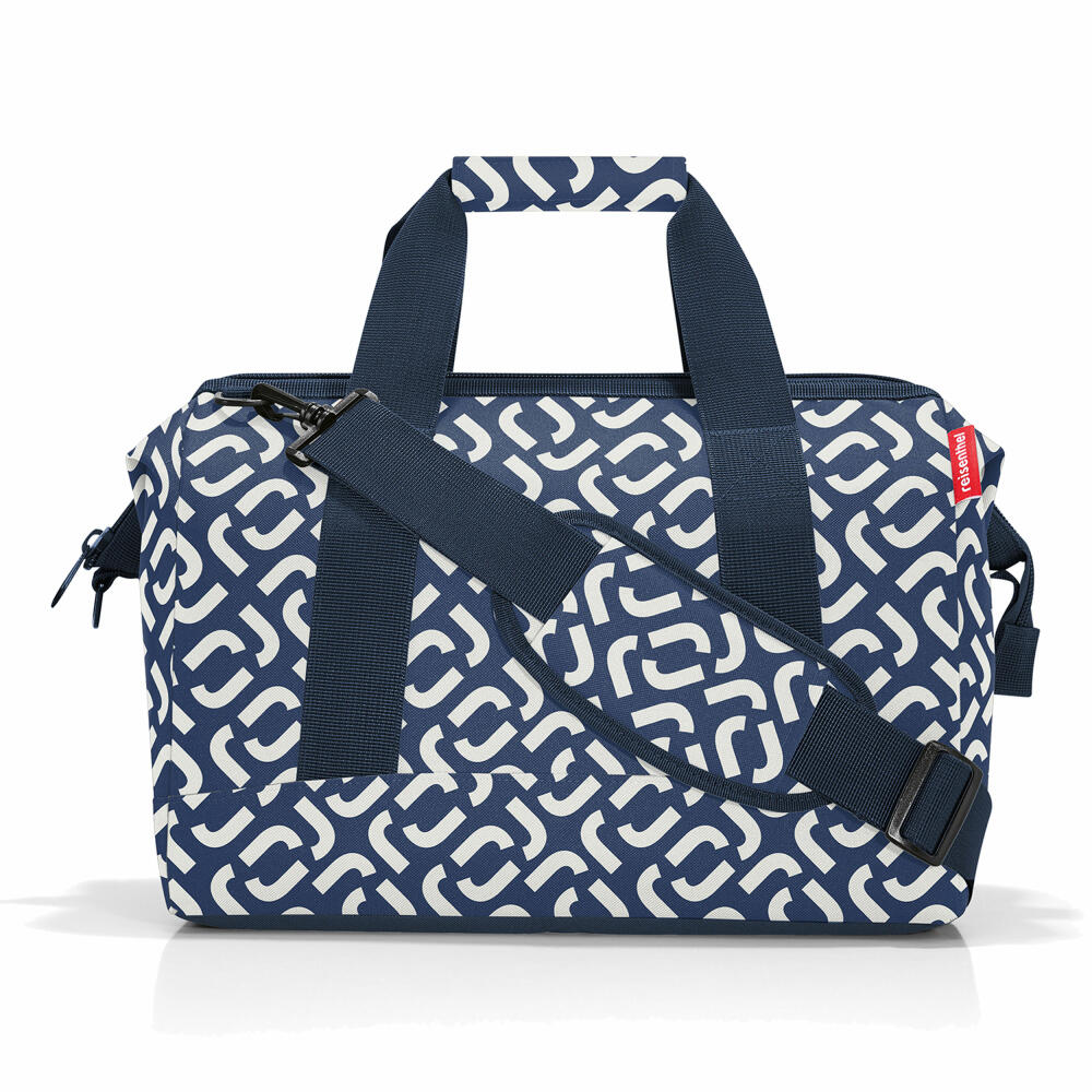 reisenthel allrounder M, Reisetasche, Sporttasche, Schultertasche, Doktortasche, Tasche, Polyestergewebe, Signature Navy, 18 L, MS4073