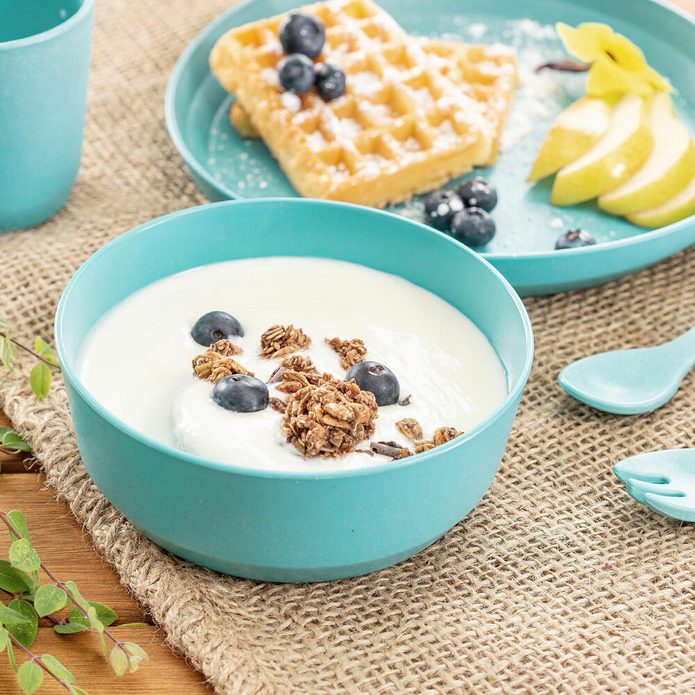 reer Growing Schale, 2er Set, Schüssel, Müslischale, Kinder Geschirr, Blau / Grau, 22043