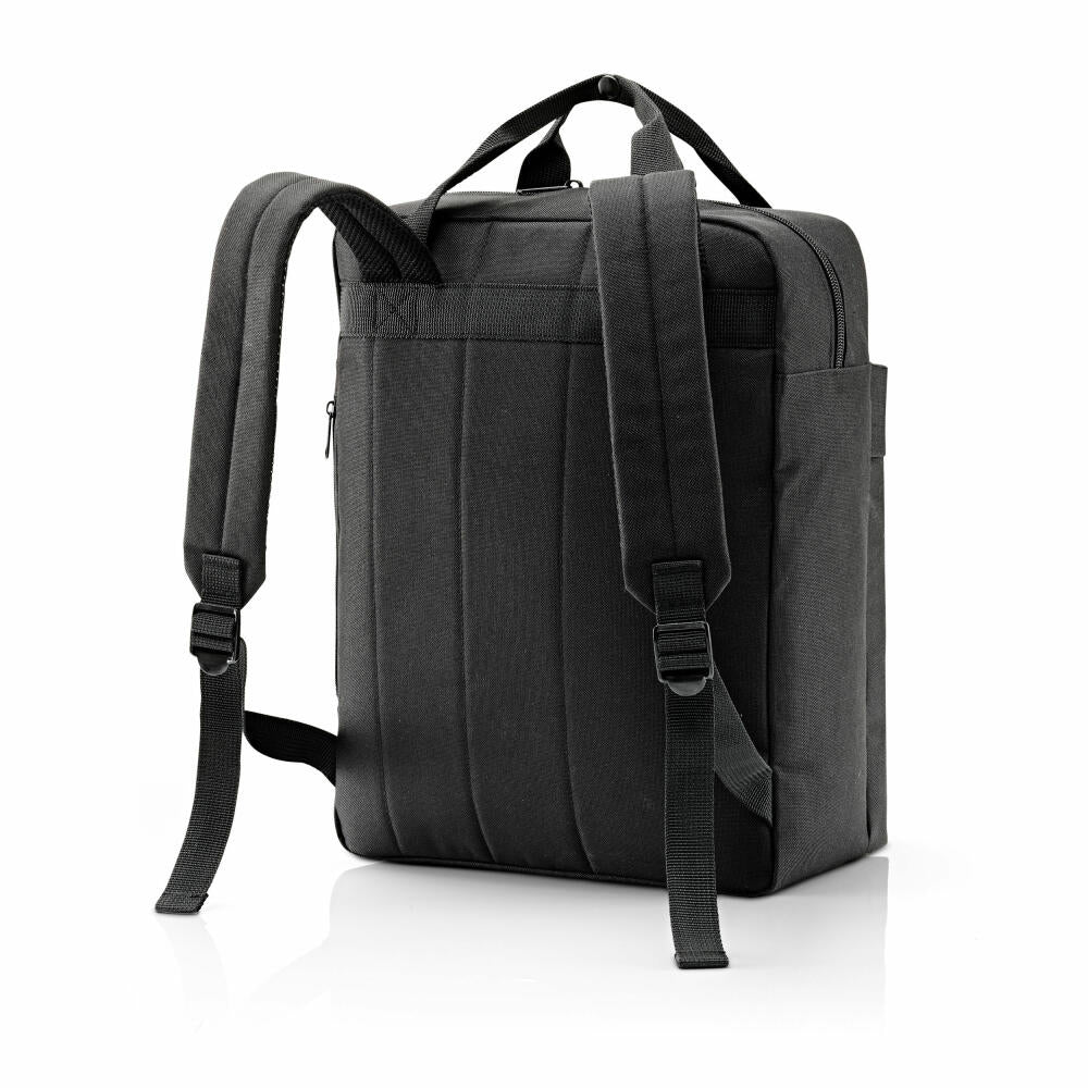 reisenthel allday backpack M, backpack, leisure backpack, hand luggage bag, black, 15 L, EJ7003