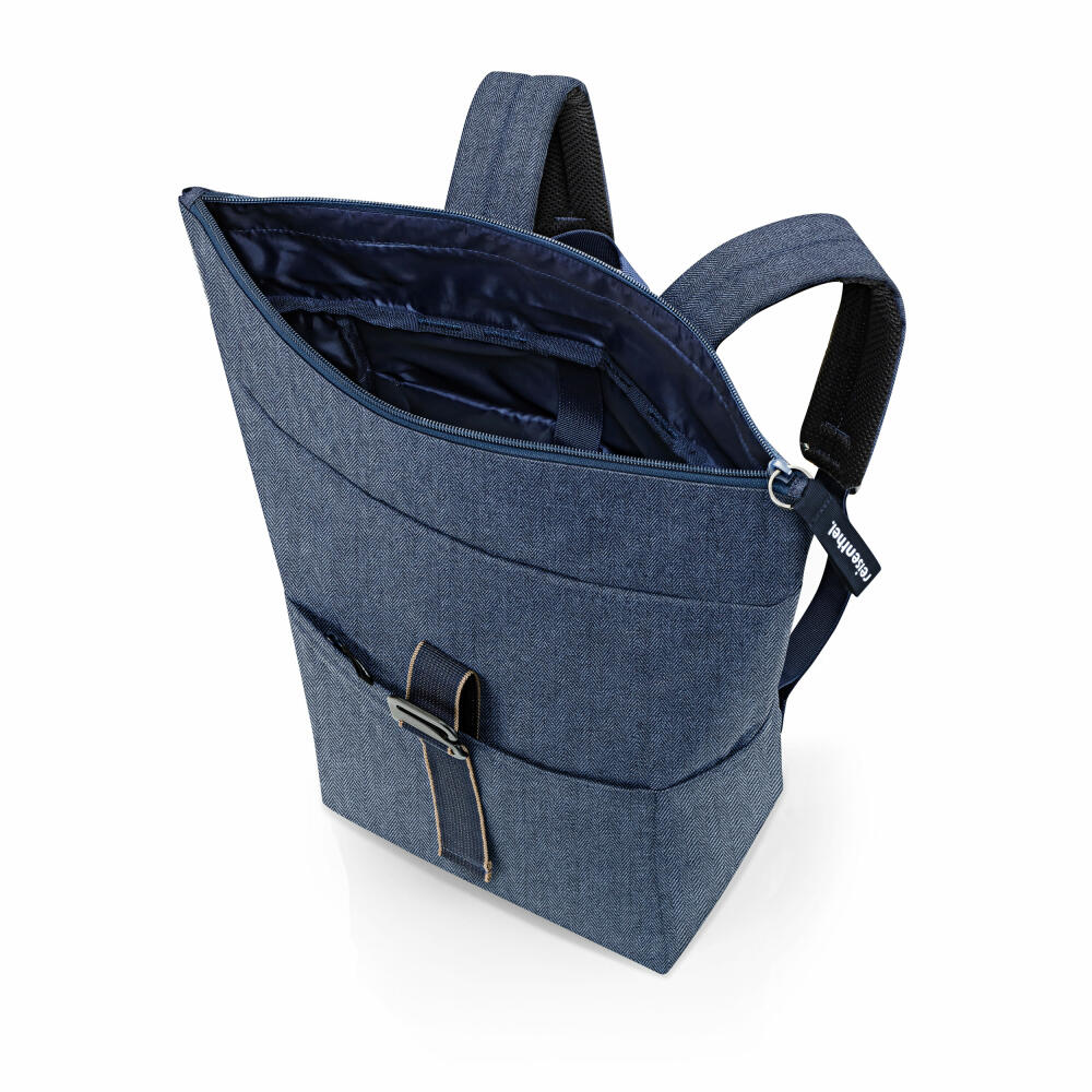 reisenthel rolltop backpack, Rolltop-Rucksack, Herringbone Dark Blue, 22 L, EK4113