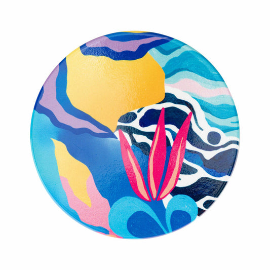 Maxwell & Williams BE FIERCE Keramikuntersetzer Blue Amazonia, Untersetzer, Keramik / Kork, 10 cm, DU0426