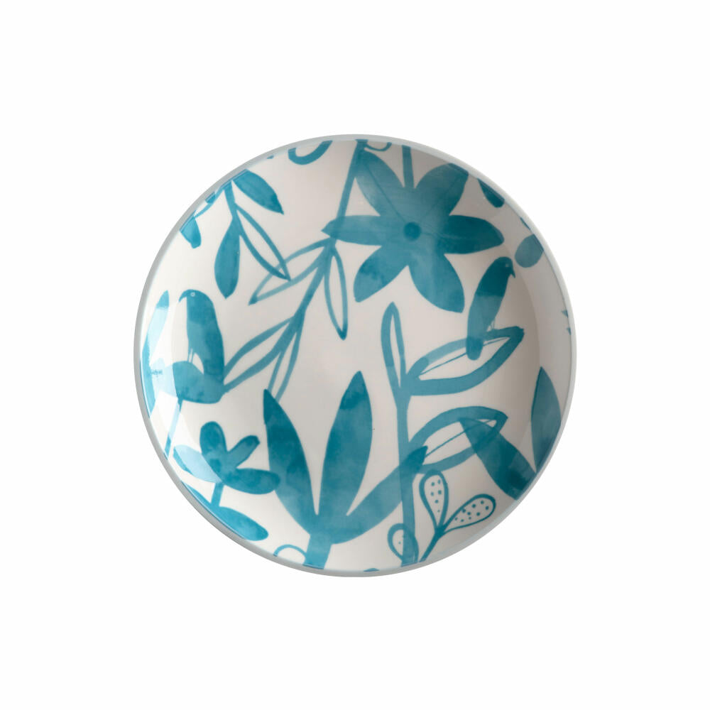 Maxwell & Williams Teller Dusk, mit Floralmuster, Porzellan, Blau, 20 cm, AW0577