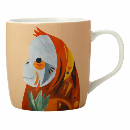 Maxwell &amp; Williams Pete Cromer Mug Orangutan, Cup, Coffee Mug, Porcelain, Colorful, 370 ml, DX0914