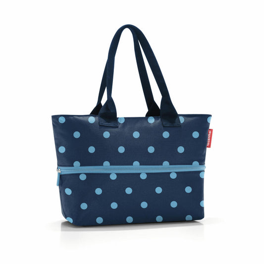 reisenthel shopper e1, shopping bag, carrying bag, bag, polyester fabric, Mixed Dots Blue, 12 L, RJ4080