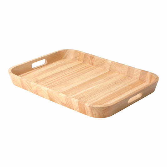 Continenta tray, with handles, serving tray, wooden tray, breakfast tray, rubberwood, 46 x 33 cm, 3280