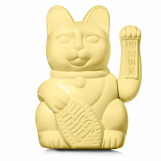 Donkey Products Lucky Cat Maneki Neko Large, Winkekatze, Glücksbringer, Kunststoff, Yellow, 30 cm, 330546