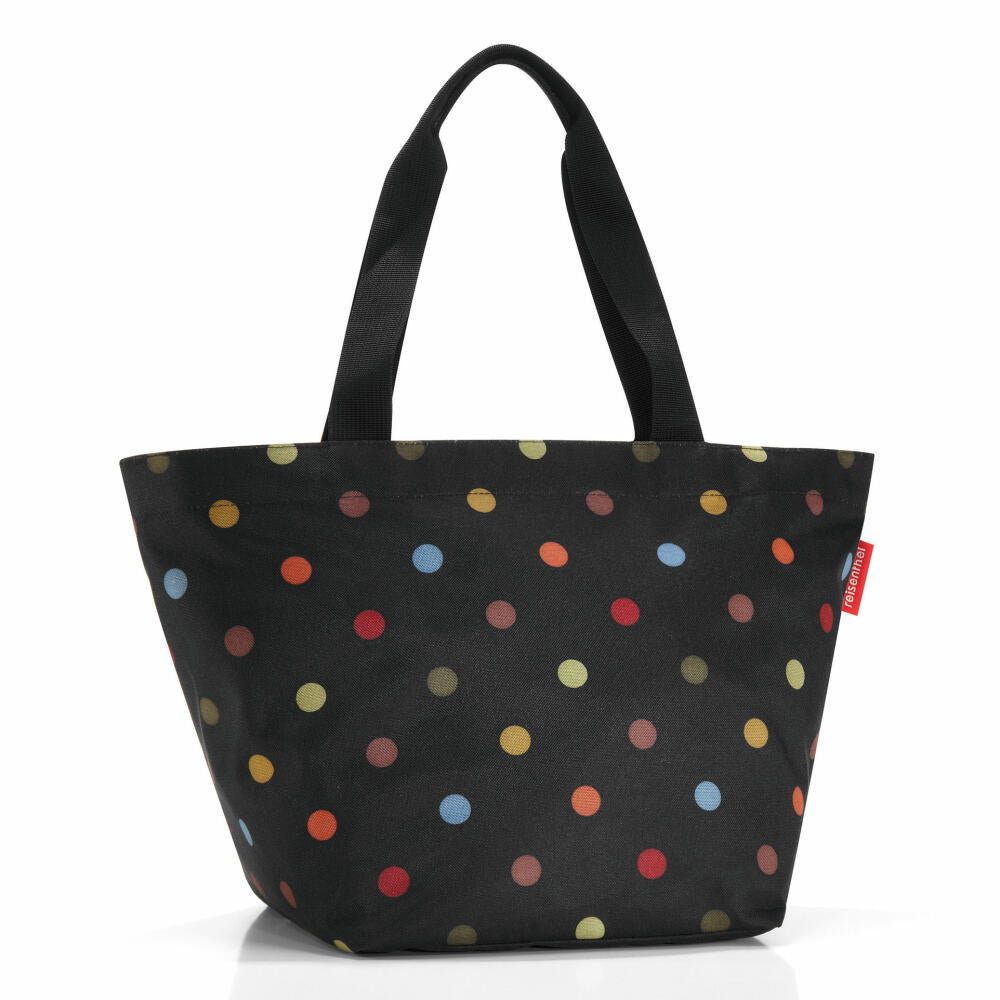 reisenthel shopper m, bag for shopping, shopping bag, dots / black with colorful dots, ZS7009