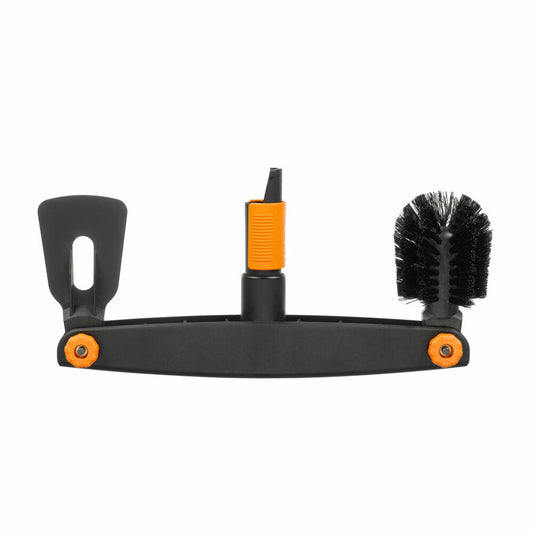 Fiskars QuikFit Dachrinnenreiniger, Dachrinnen Reiniger, Gartenreiniger, Gartenzubehör, Kunststoff, Schwarz / Orange, 31 cm, 1001414