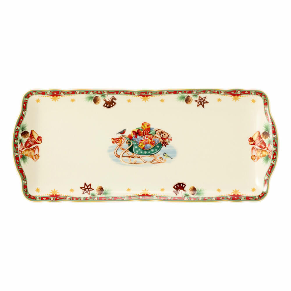 Seltmann Weiden Marie-Luise Kuchenplatte Eckig, Servierplatte, Servierteller, Porzellan, Weihnachtsnostalgie, 34.6 x 14.9 cm, 001.756790