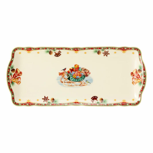 Seltmann Weiden Marie-Luise Kuchenplatte Eckig, Servierplatte, Servierteller, Porzellan, Weihnachtsnostalgie, 34.6 x 14.9 cm, 001.756790